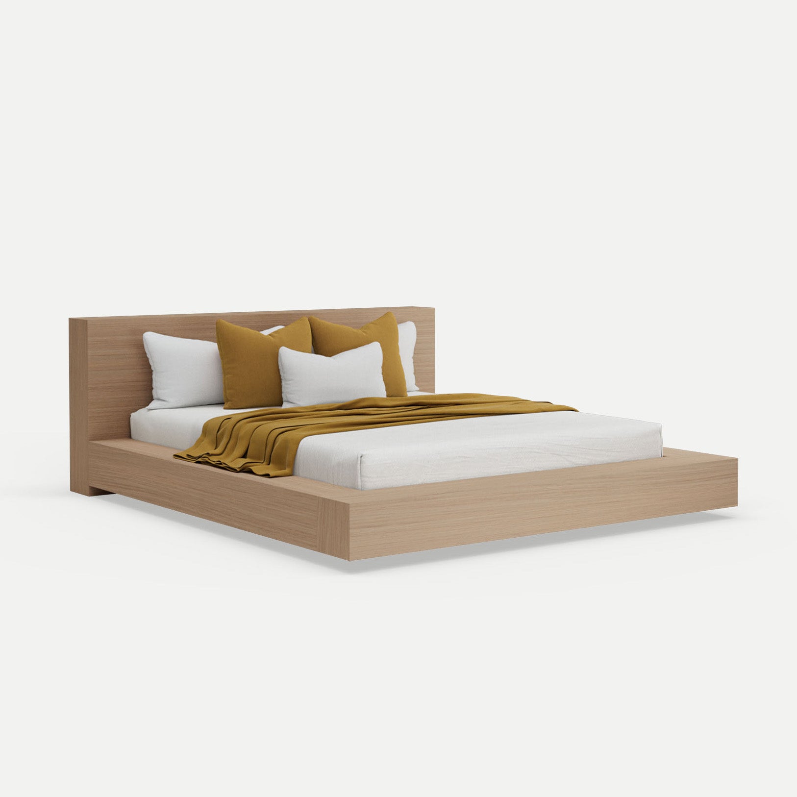 Amahle Clear Oak Platform Bed Queen