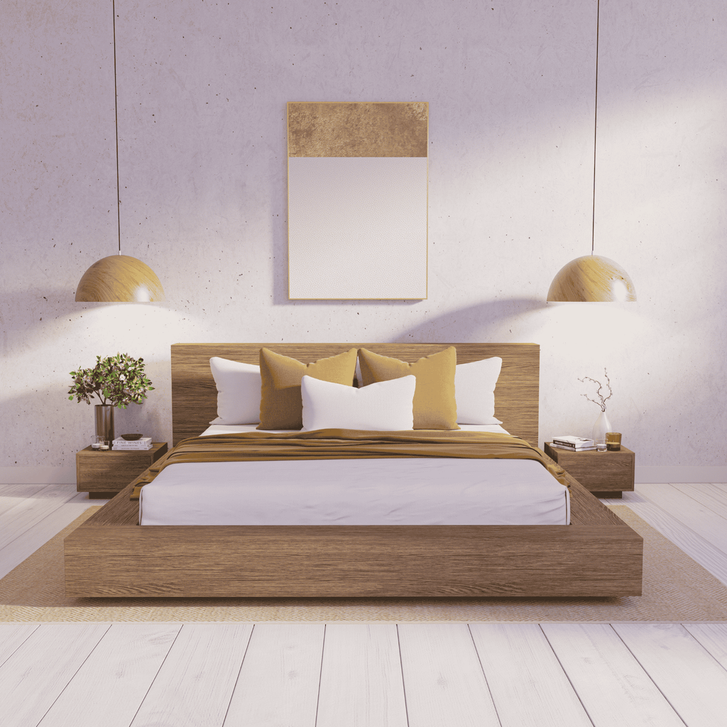 Amahle Walnut Oak Platform Bed King
