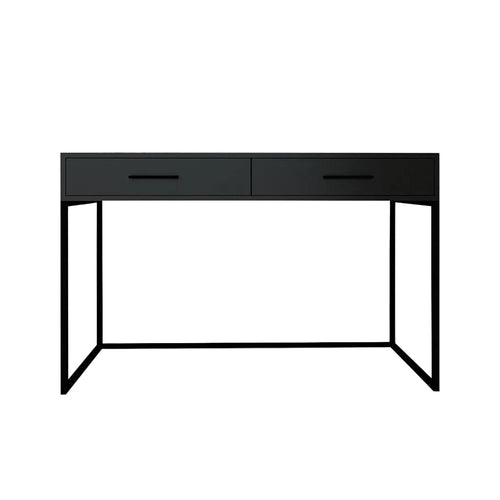 Naledi Black 2-Drawer Desk – Black Legs