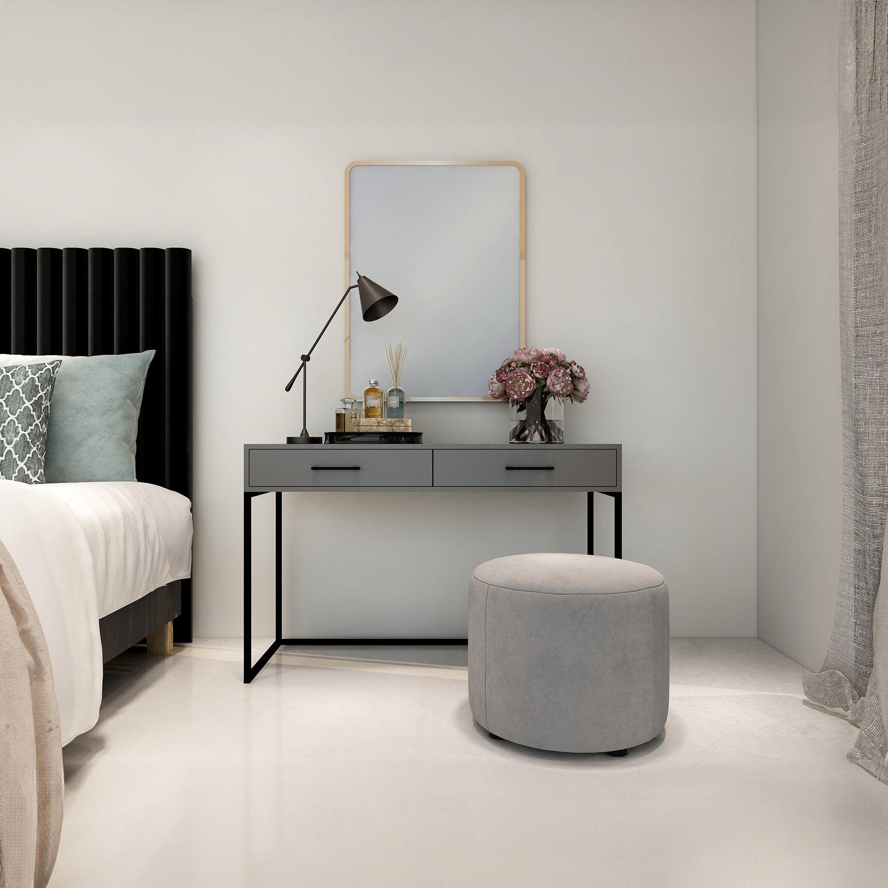 Naledi Dark Grey Desk