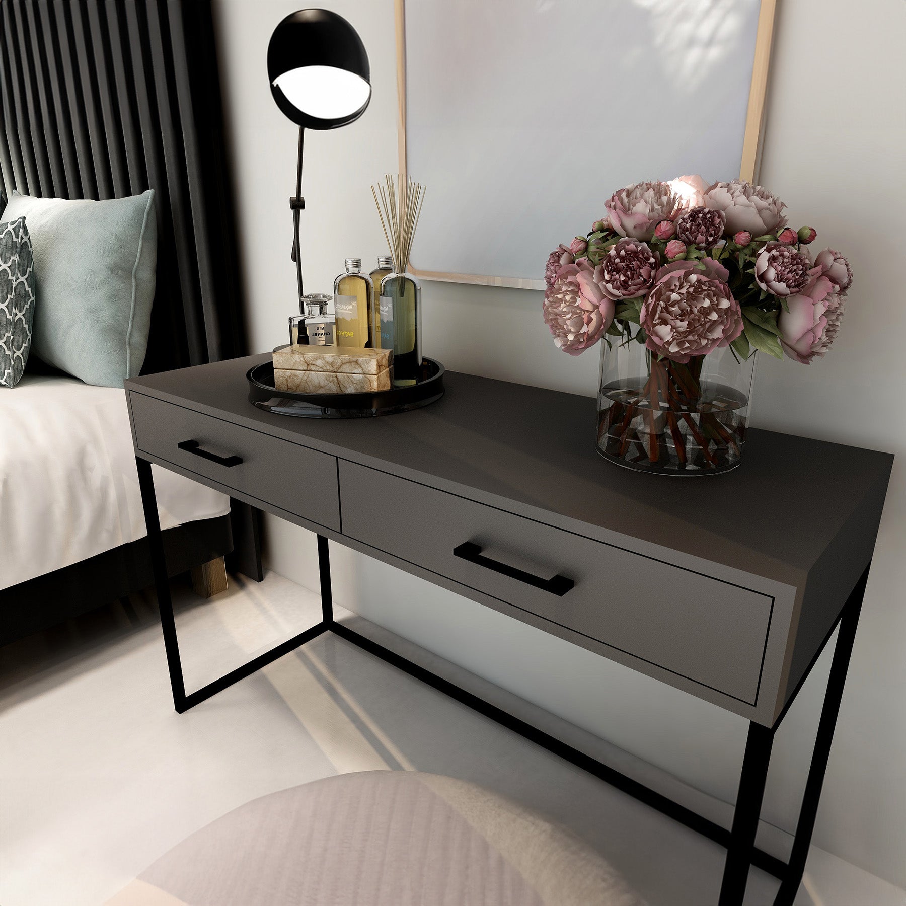 Naledi Dark Grey Desk