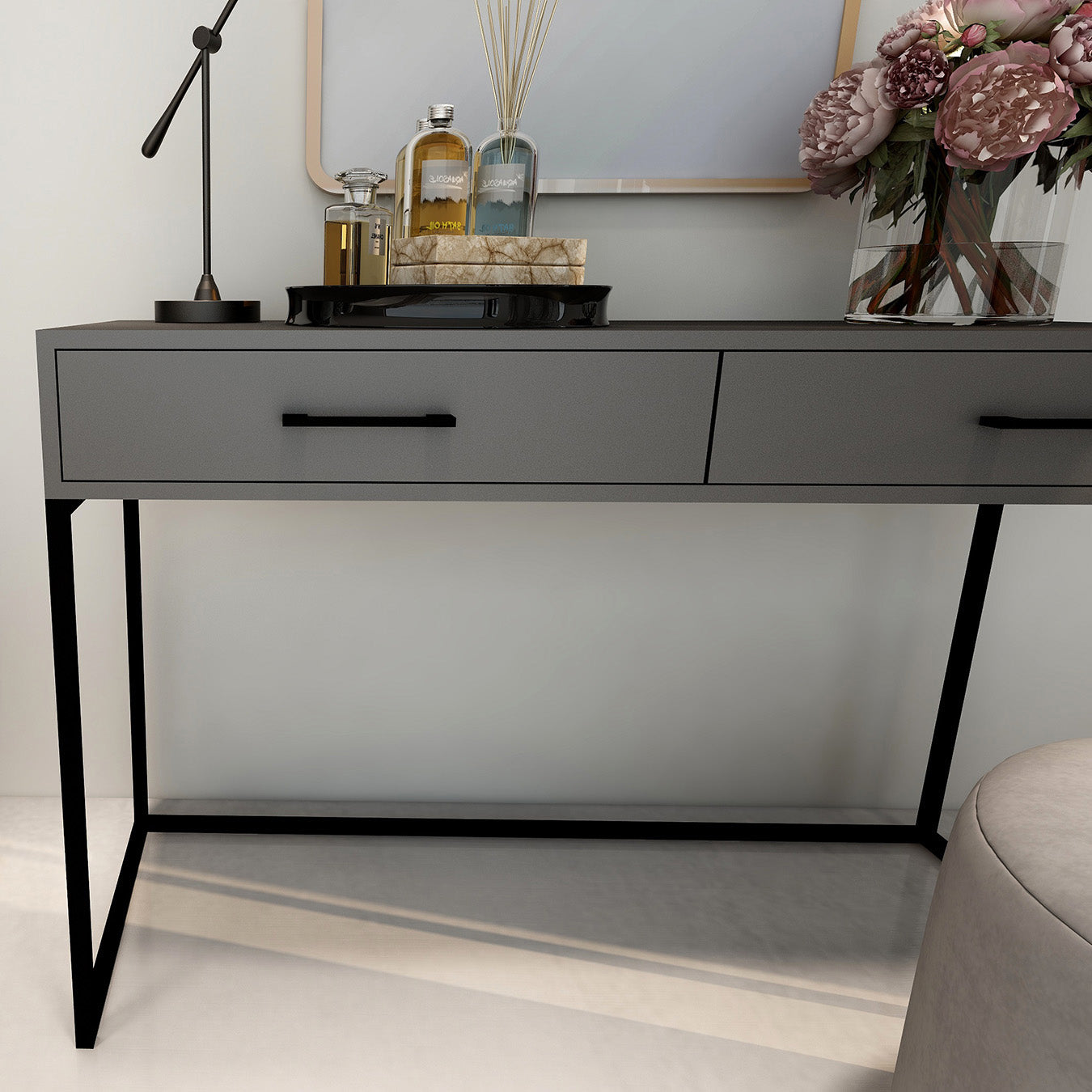 Naledi Dark Grey Desk