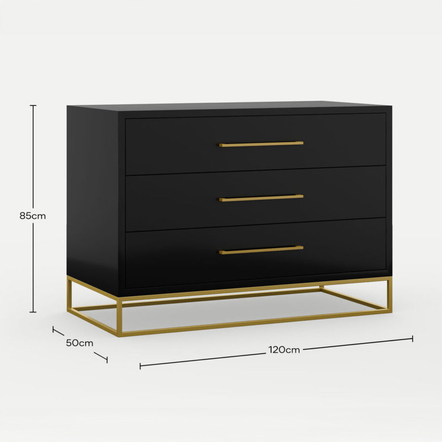 Naledi Black 3 Drawer Dresser