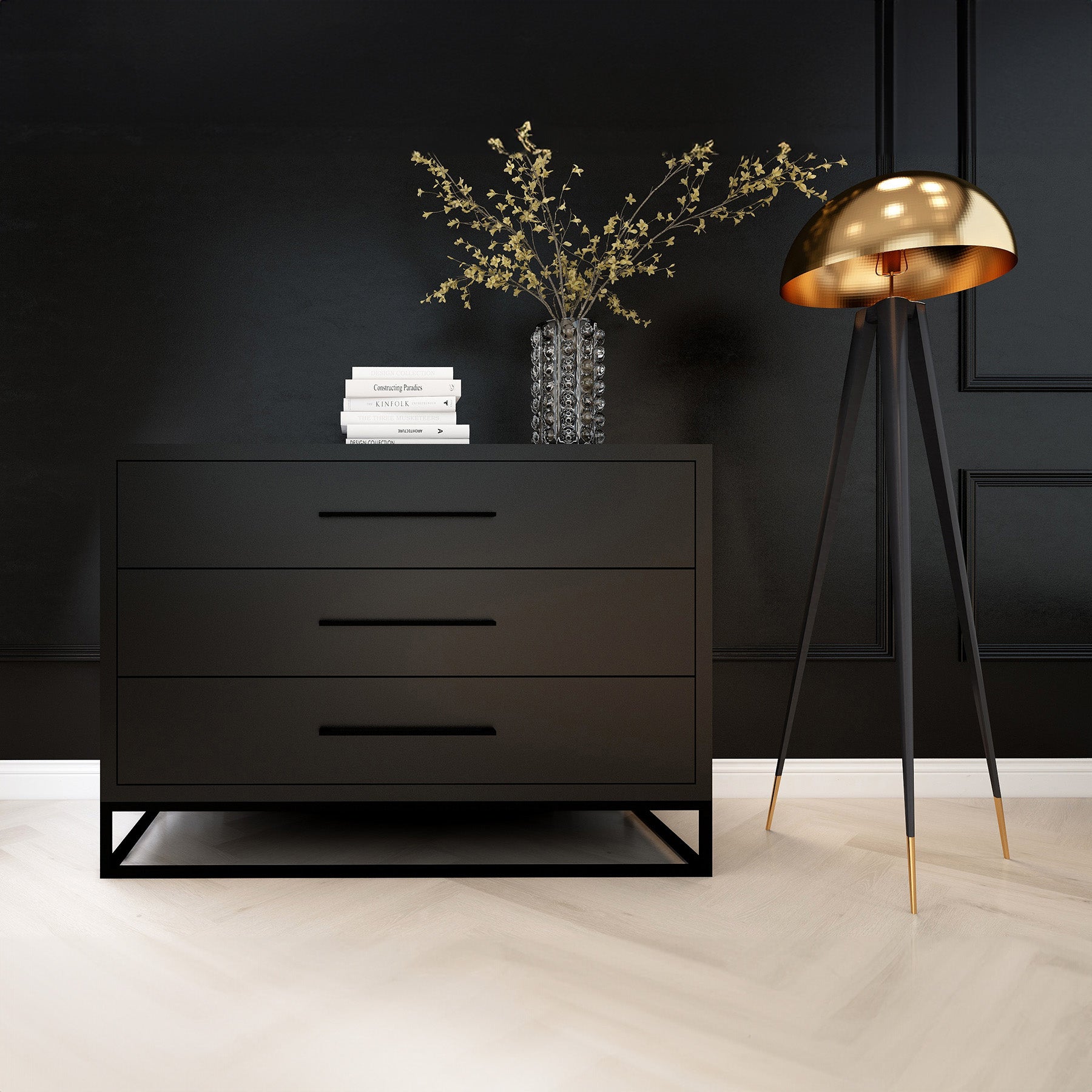 Naledi Black 3 Drawer Dresser