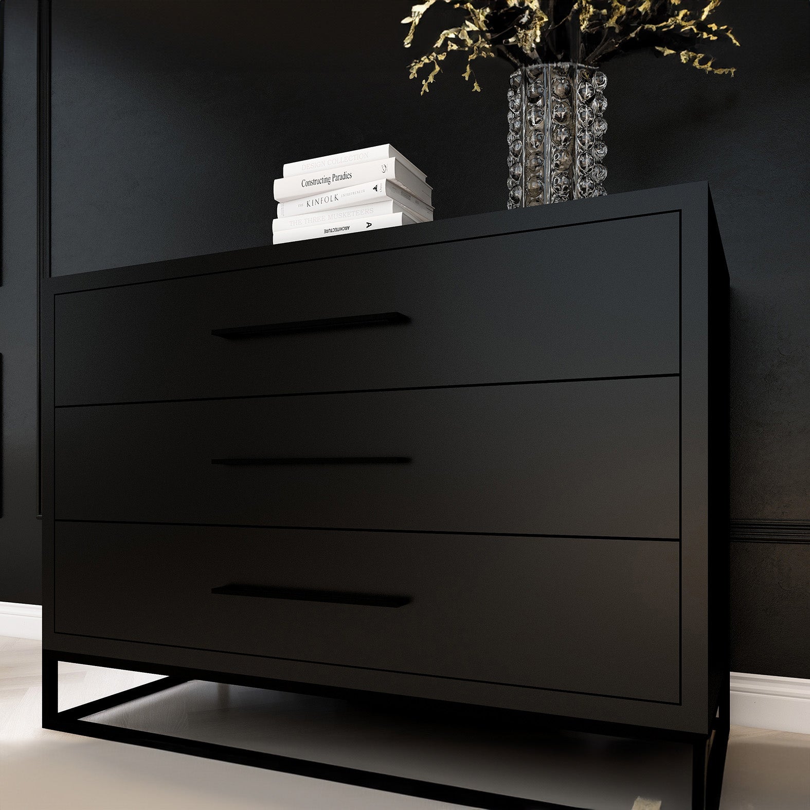 Naledi Black 3 Drawer Dresser