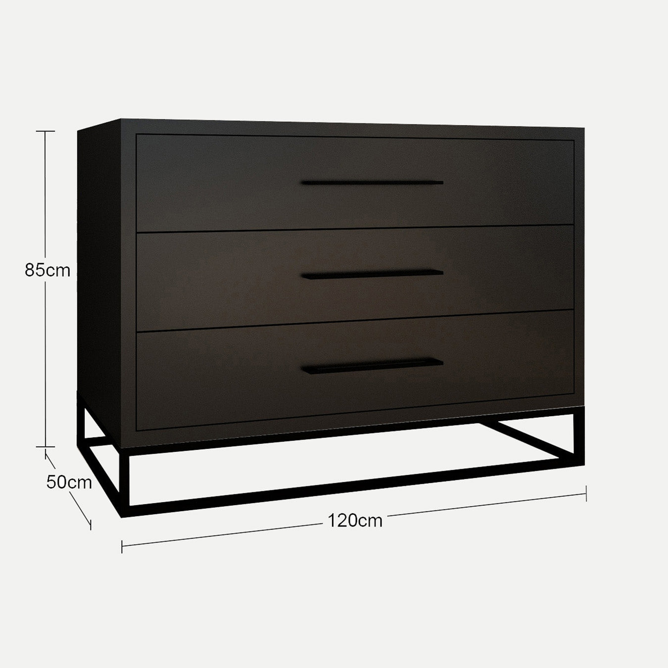 Naledi Black 3 Drawer Dresser