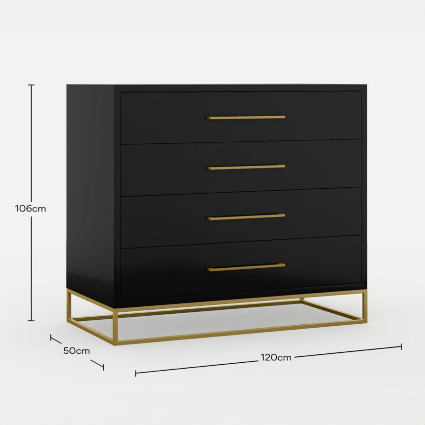 Naledi Black 4 Drawer Dresser