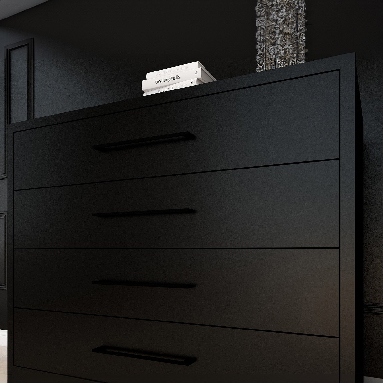 Naledi Black 4 Drawer Dresser