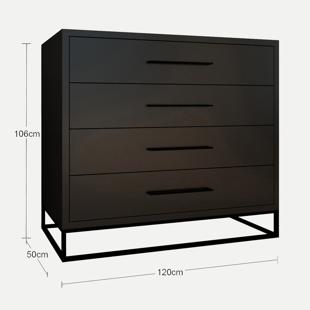 Naledi Black 4 Drawer Dresser