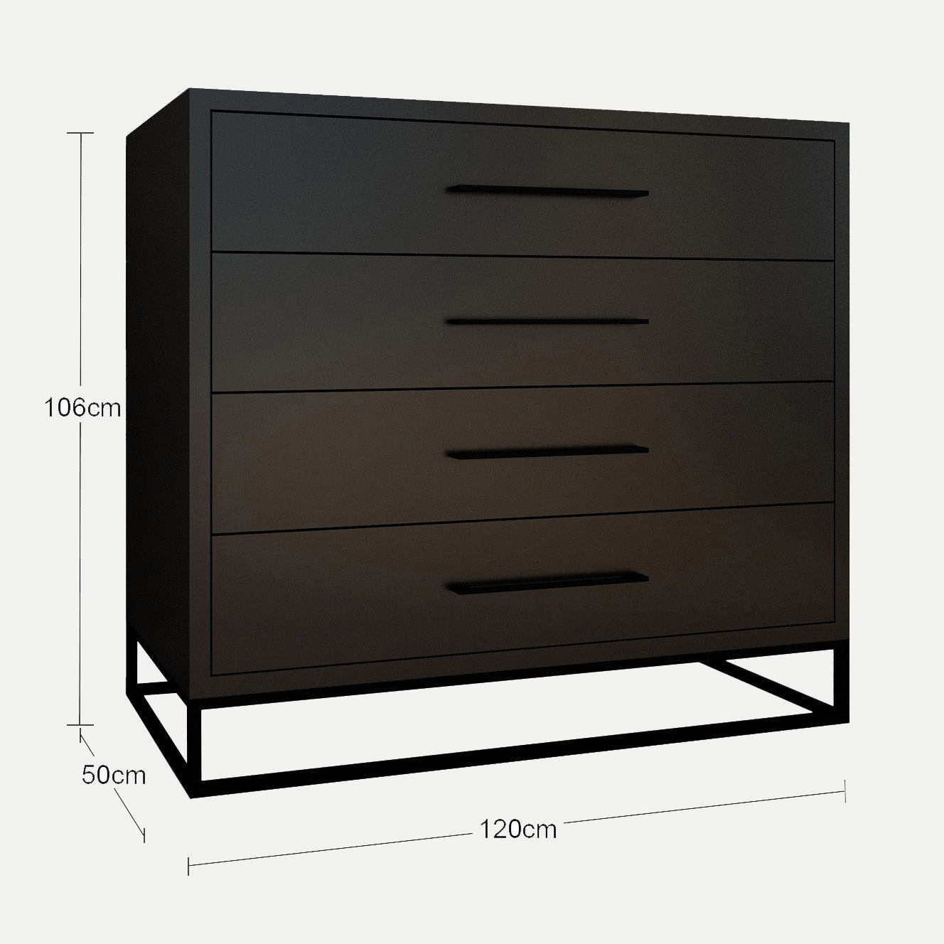 Naledi Black 4 Drawer Dresser