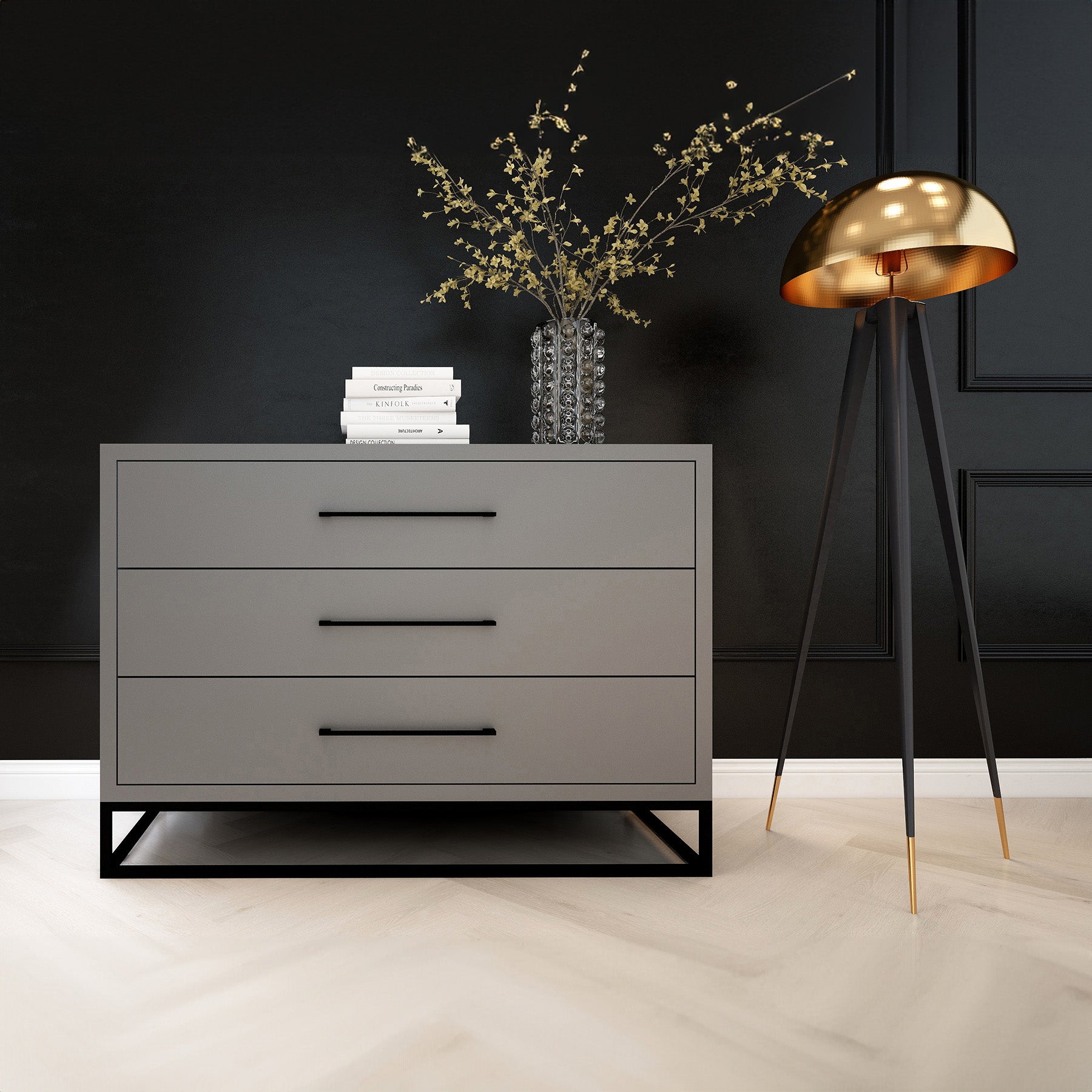Naledi Dark Grey 3 Drawer Dresser