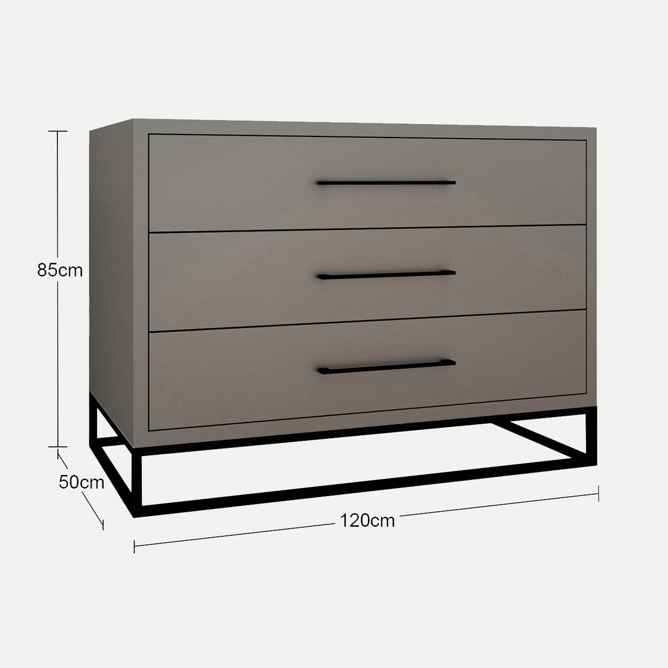 Naledi Dark Grey 3 Drawer Dresser
