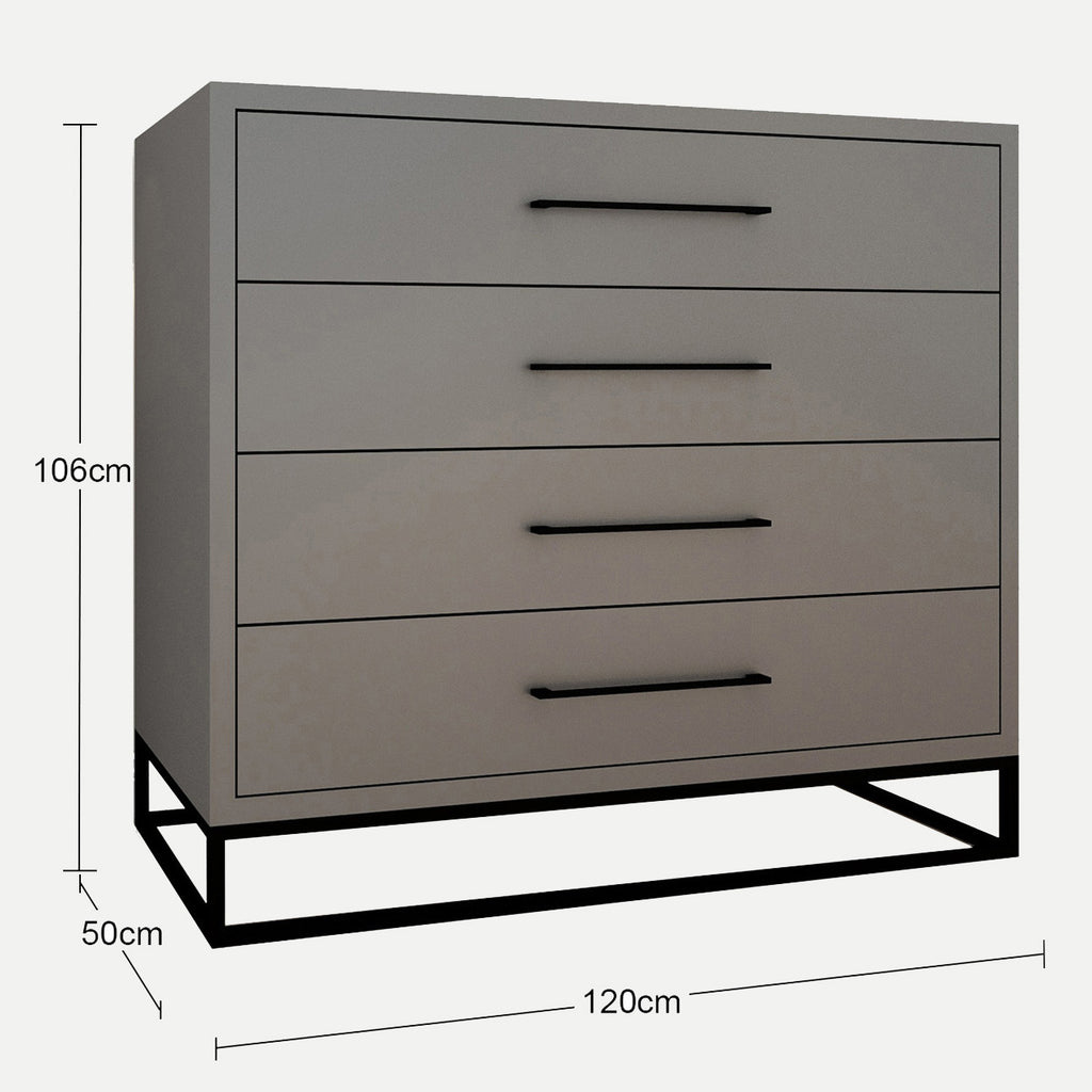 Naledi Dark Grey 4 Drawer Dresser