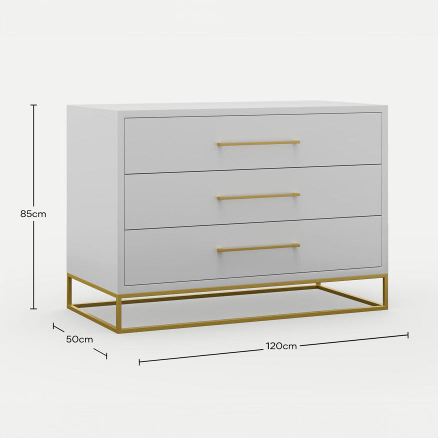 Naledi Light Grey 3 Drawer Dresser