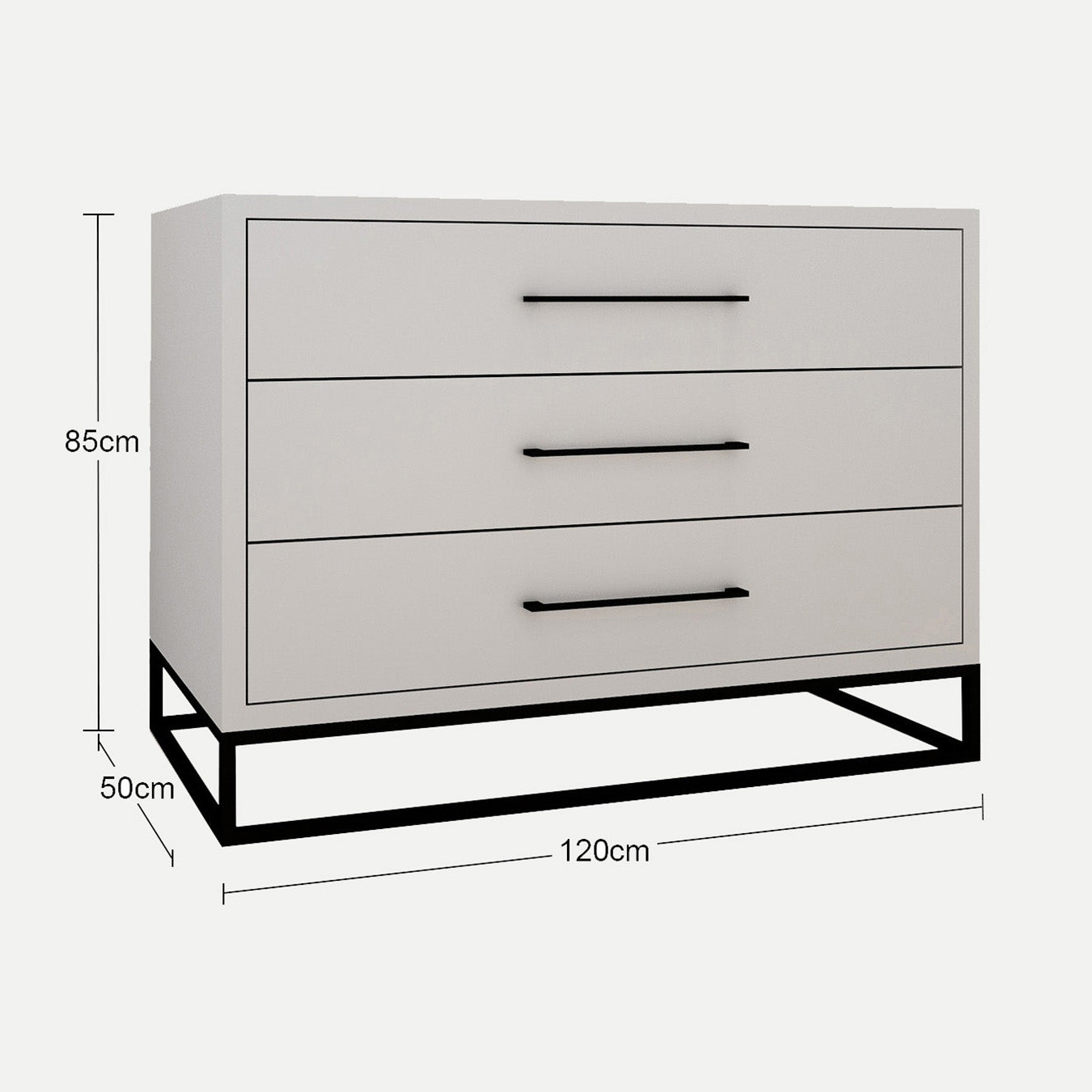 Naledi Light Grey 3 Drawer Dresser