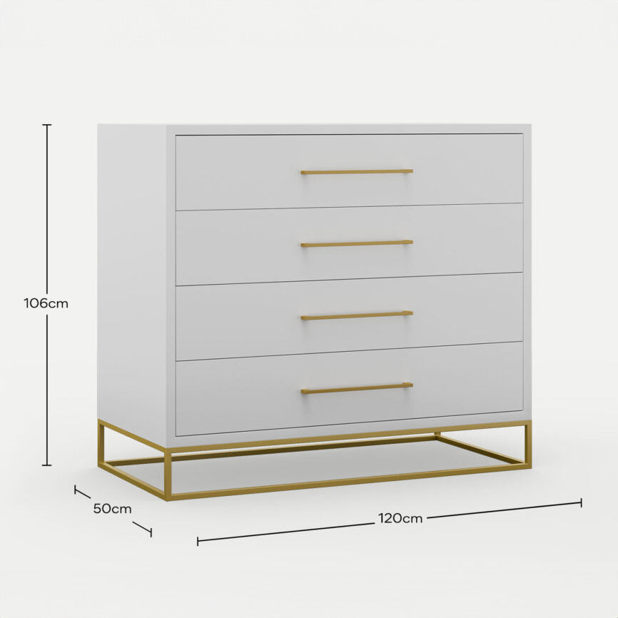 Naledi Light Grey 4 Drawer Dresser