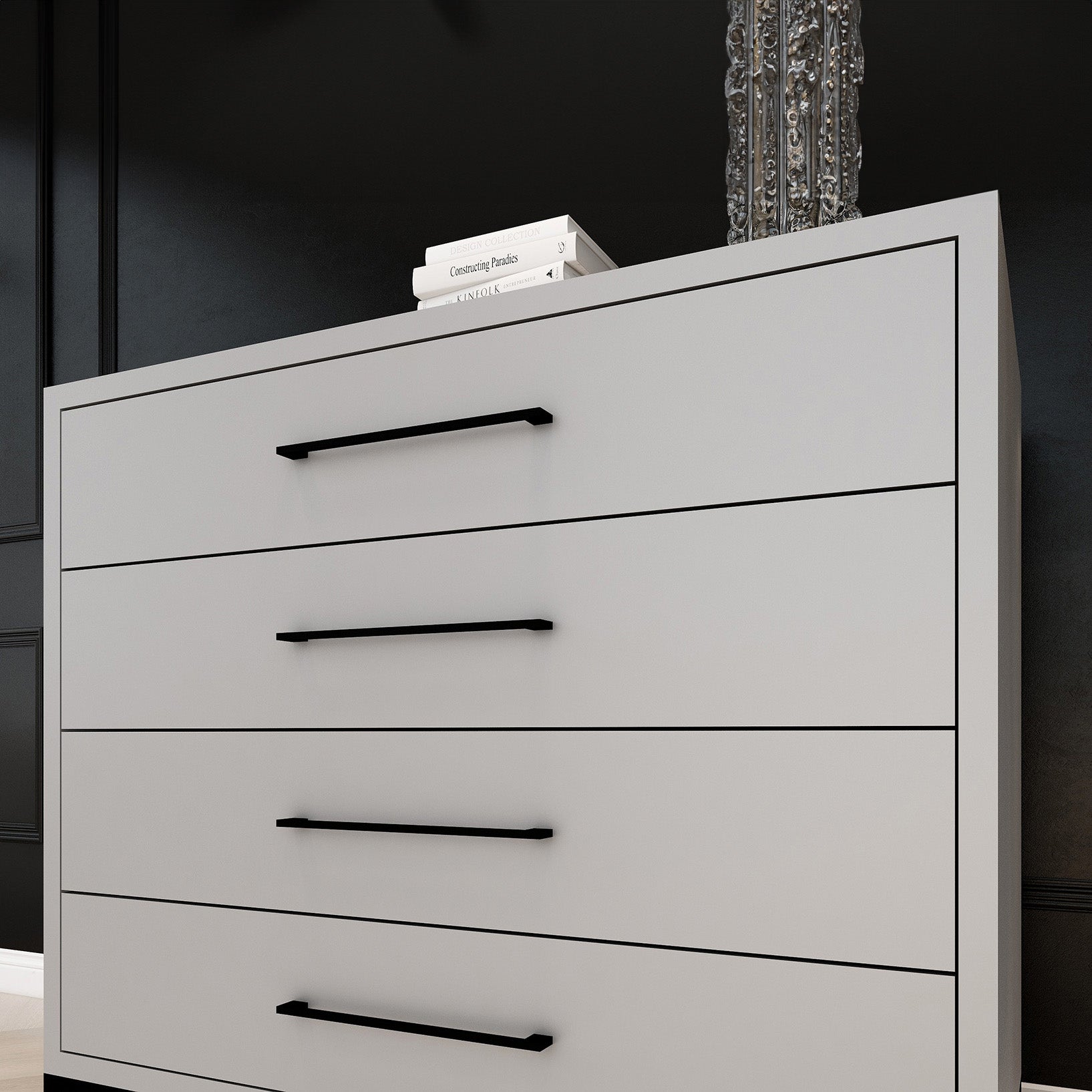 Naledi Light Grey 4 Drawer Dresser