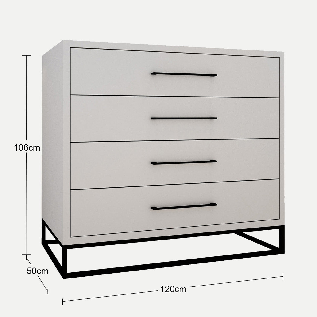 Naledi Light Grey 4 Drawer Dresser
