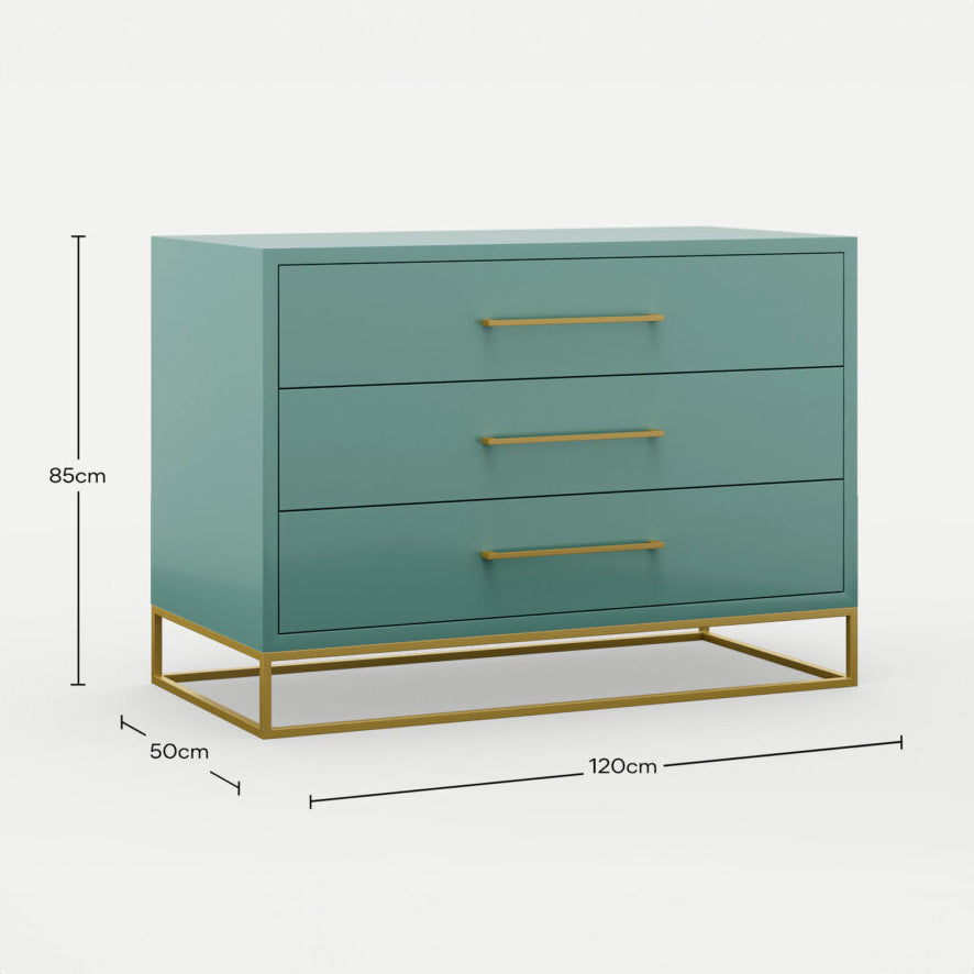 Naledi Turquoise 3 Drawer Dresser