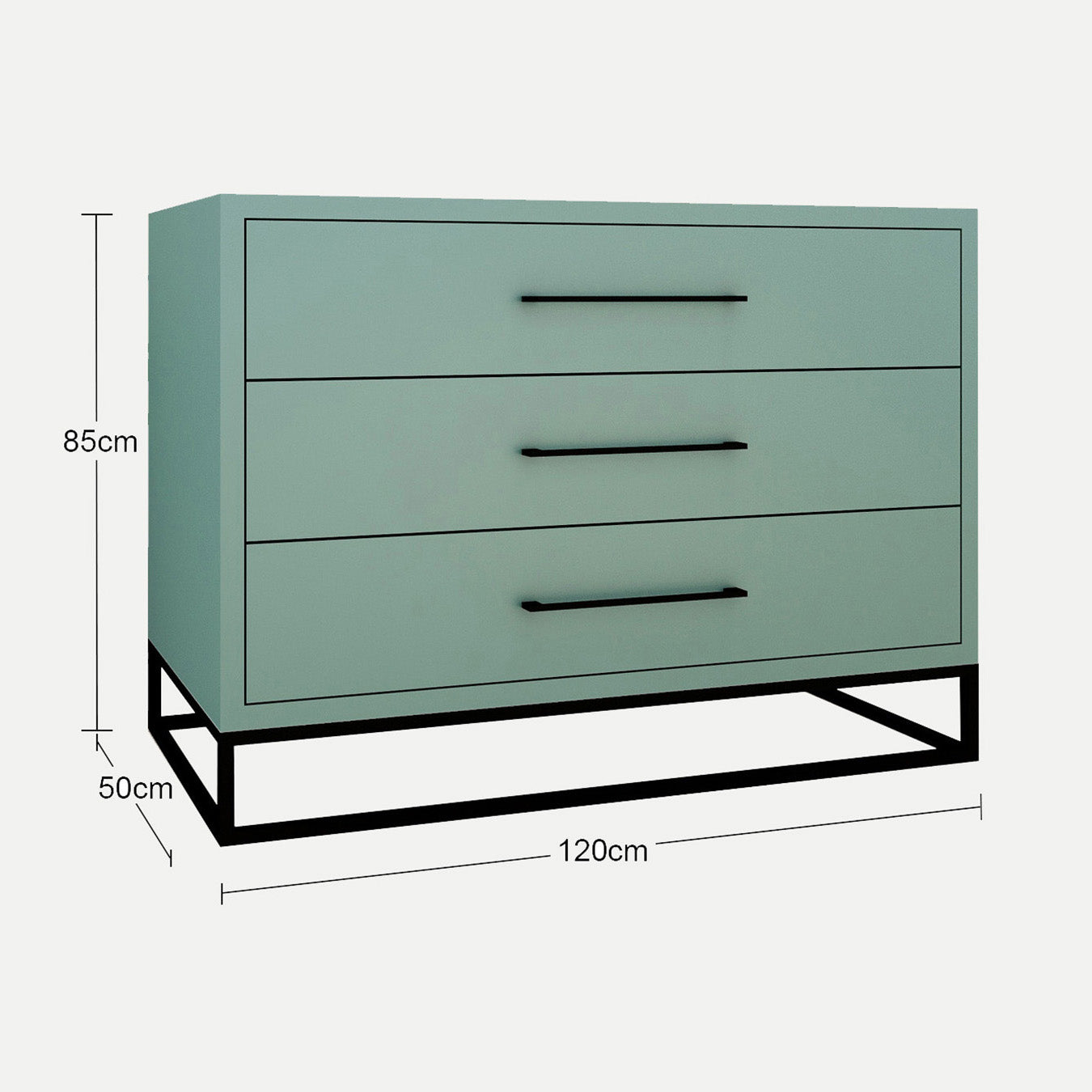 Naledi Turquoise 3 Drawer Dresser