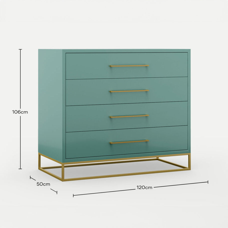 Naledi Turquoise 4 Drawer Dresser