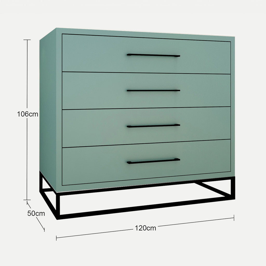Naledi Turquoise 4 Drawer Dresser