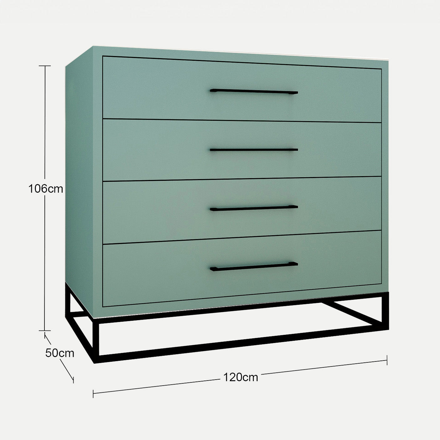 Naledi Turquoise 4 Drawer Dresser