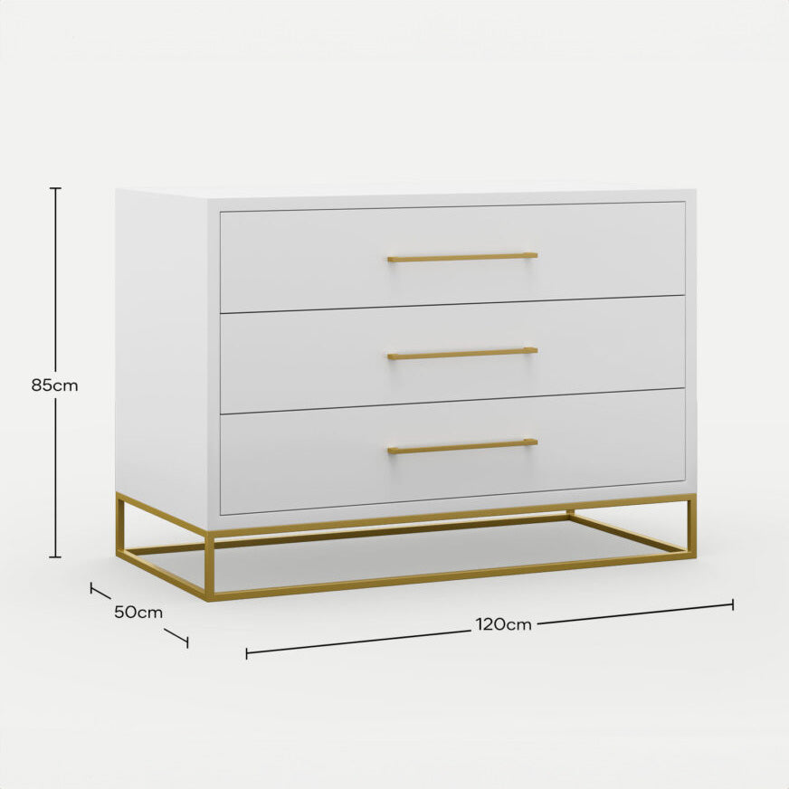Naledi White 3 Drawer Dresser