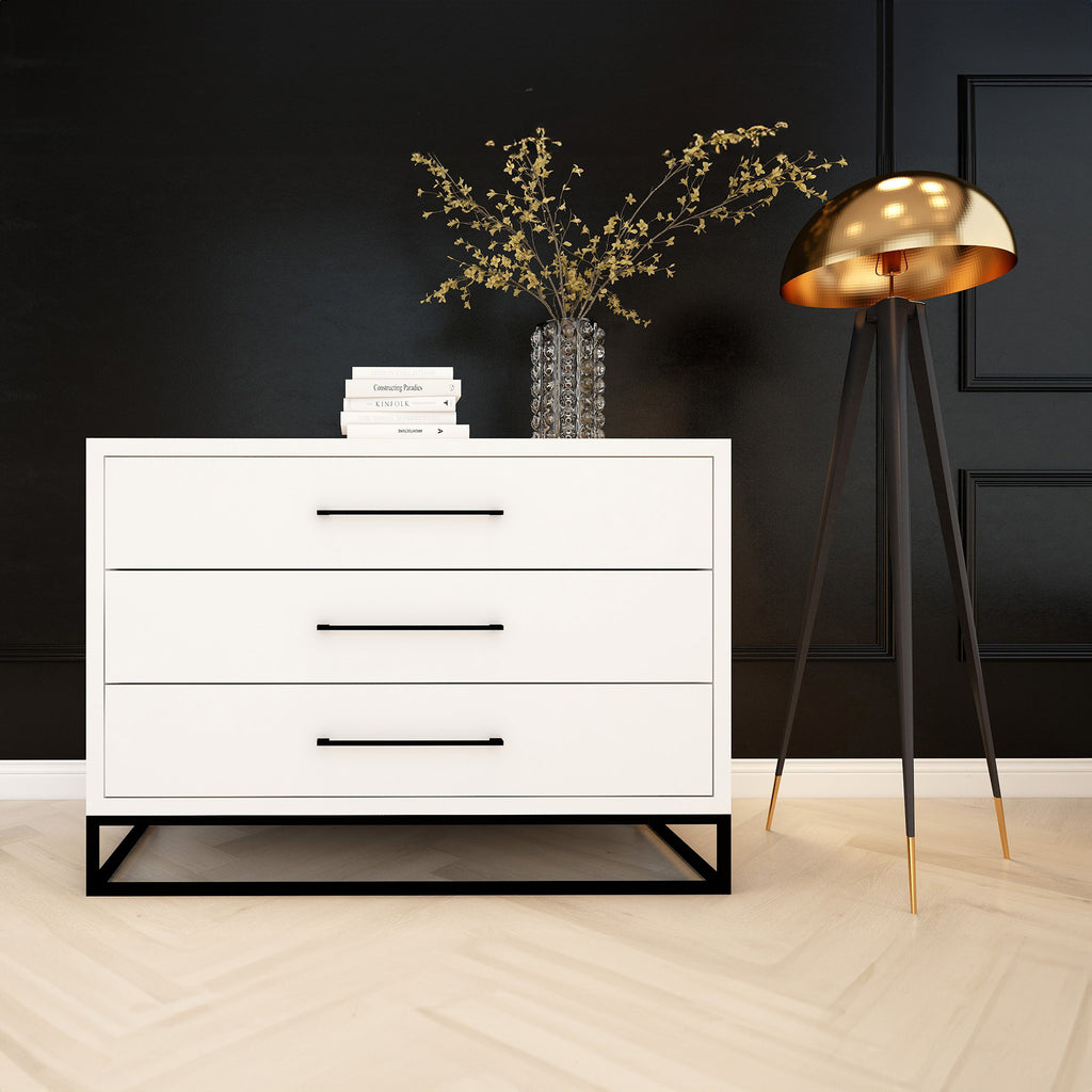 Naledi White 3 Drawer Dresser
