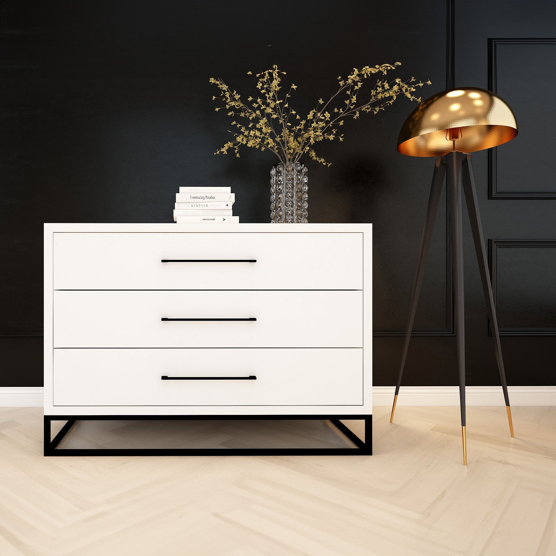 Naledi White 3 Drawer Dresser