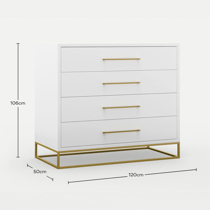 Naledi White 4 Drawer Dresser