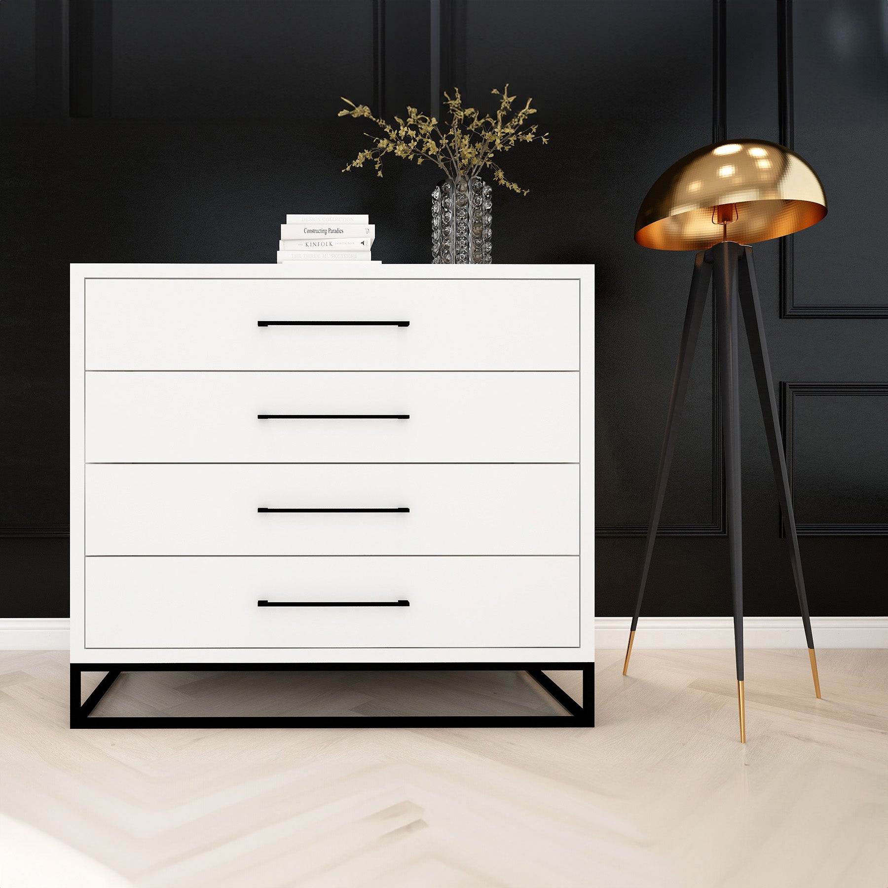 Naledi White 4 Drawer Dresser