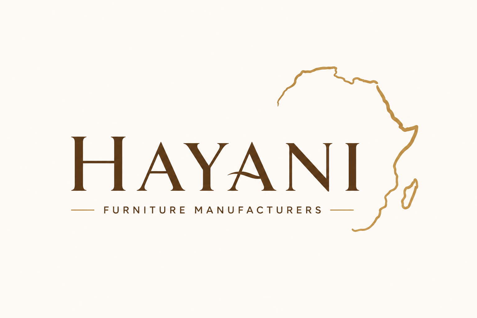 Logo of Hayani Furniture Manufacturers with a stylized map outline on a white background