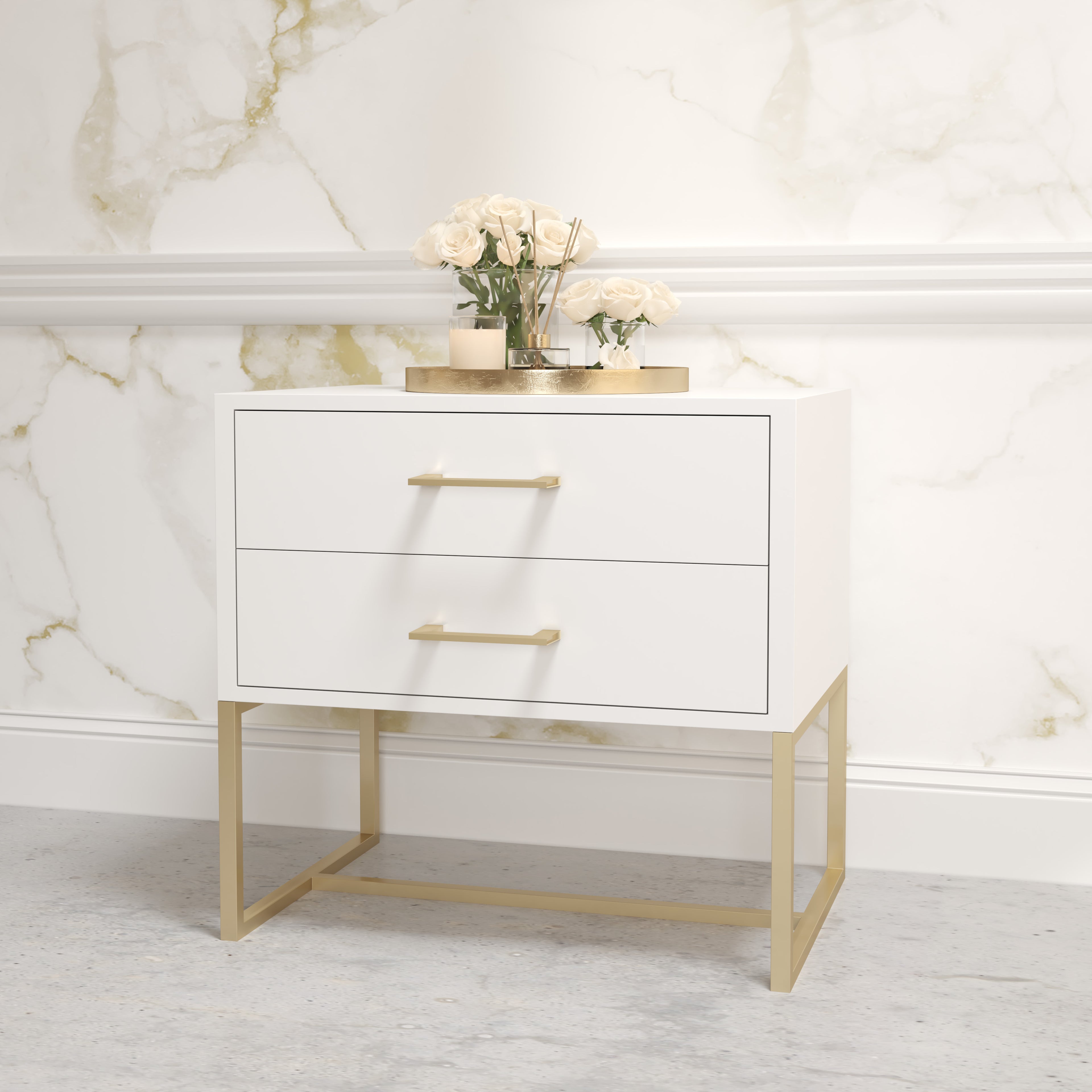 Naledi White Bedside Pedestal