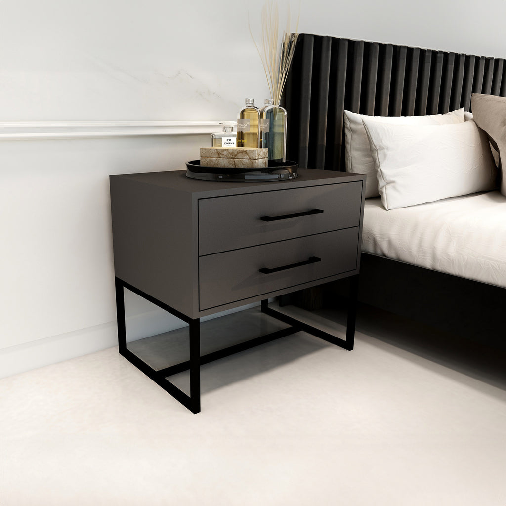 Naledi Dark Grey Bedside Pedestal