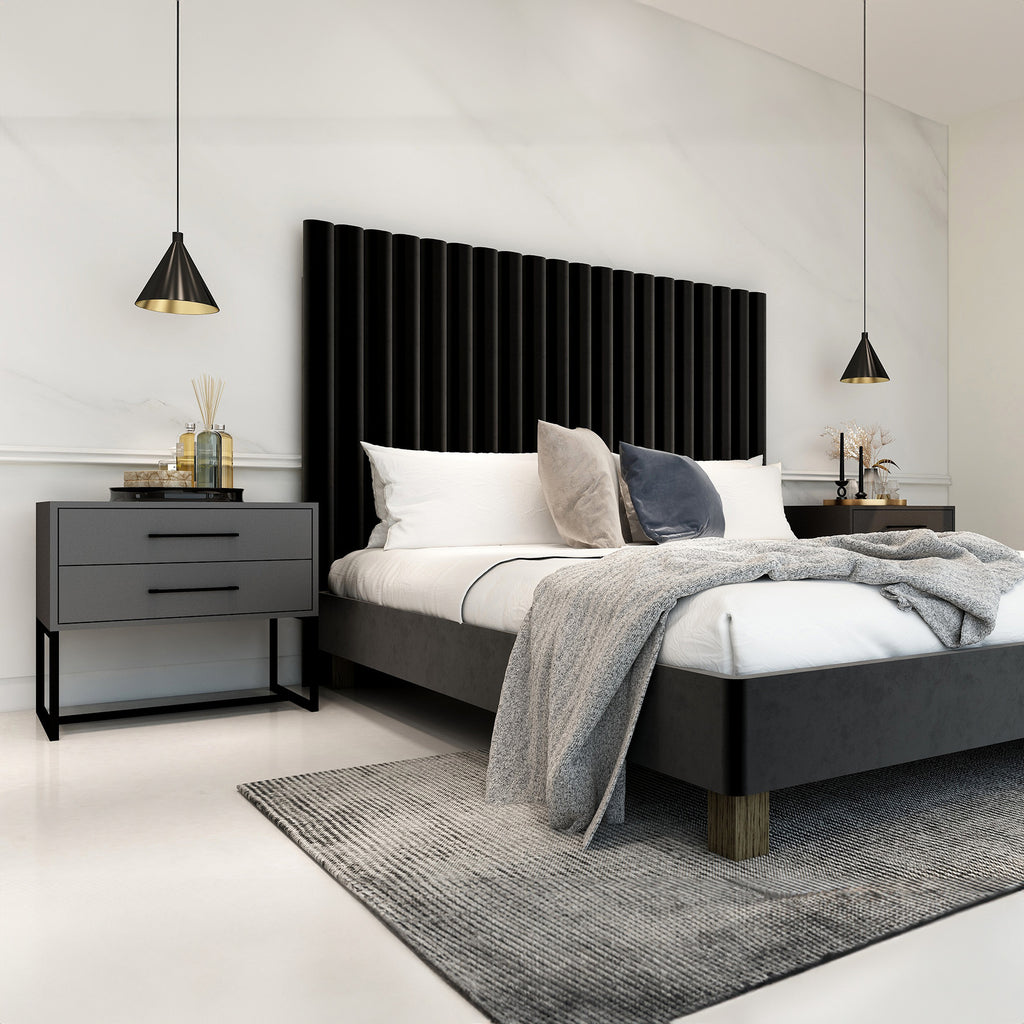 Naledi Dark Grey Bedside Pedestal