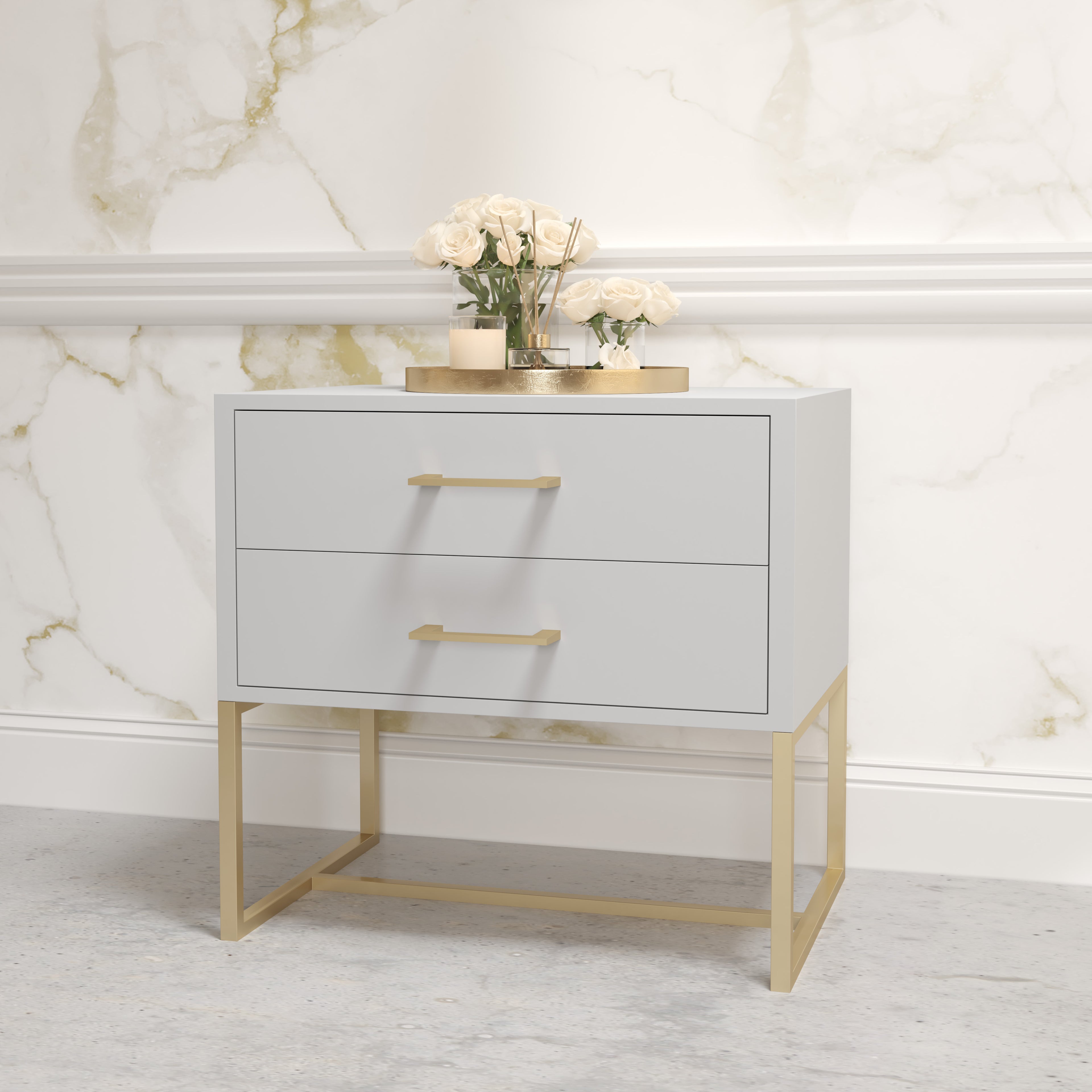 Naledi Light Grey Bedside Pedestal
