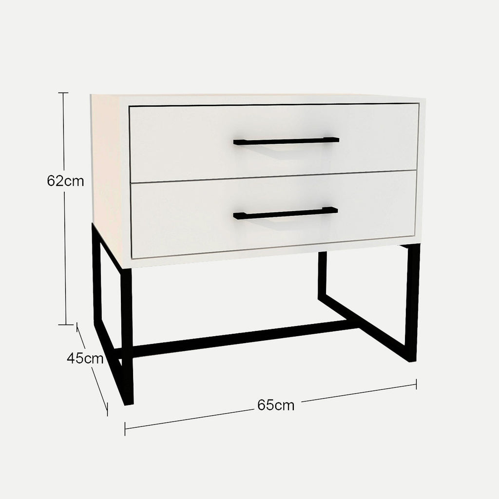 Naledi White Bedside Pedestal
